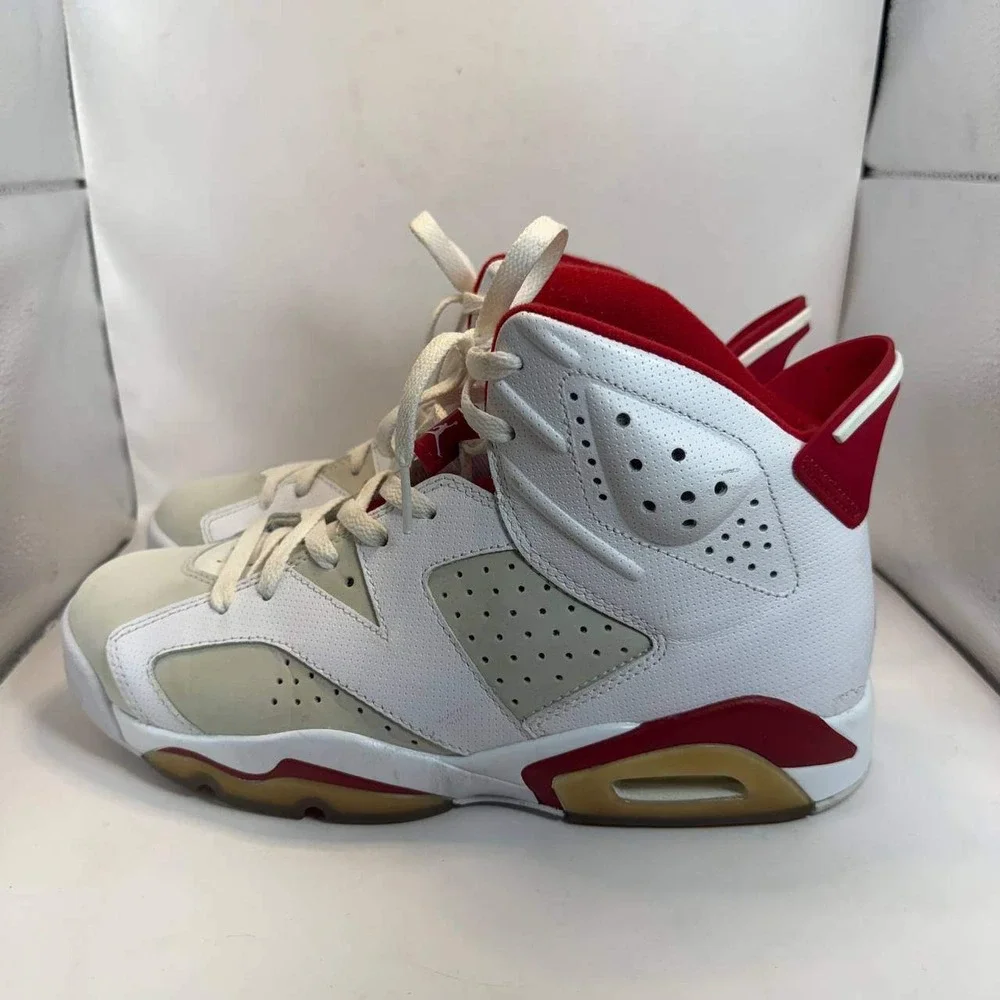 Air Jordan 6 Retro Alternate 91 White Gym Red 384664-113 Mens Size 8.5